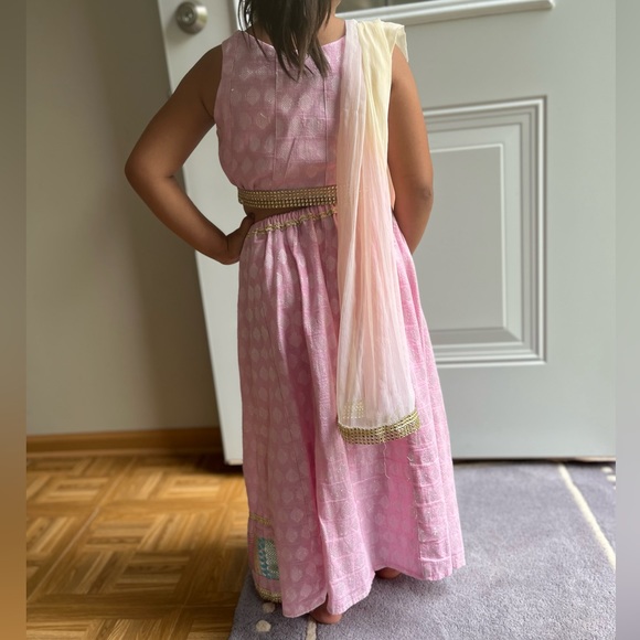 Girls Summer Rose Lehenga Choli with Dupatta 5/6 - Picture 2 of 11